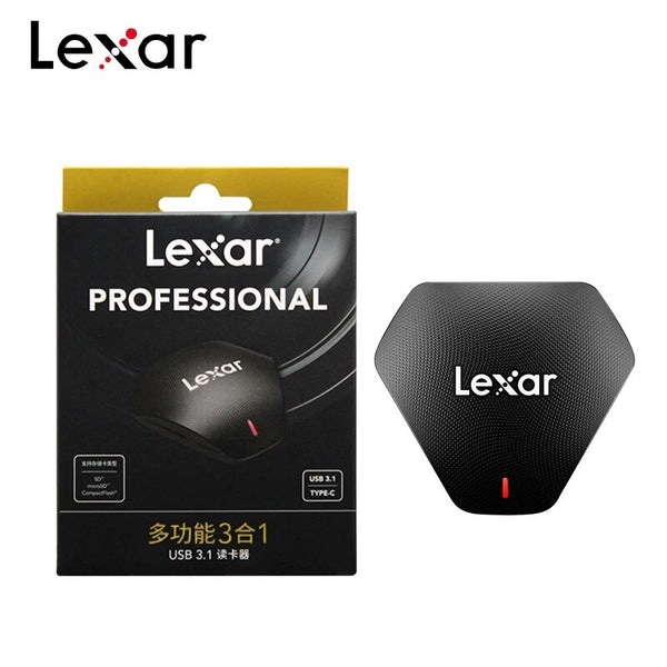 100% original lexar usb 3.1-tipo c multi-3 em 1 leitor de cartão de cartão de alta velocidade para cf sd tf leitor de cartão de memória