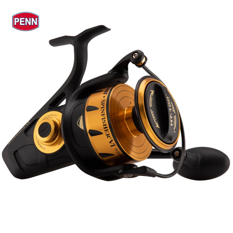 100% original penn spinfisher vi ssvi 2500-10500 corpo de metal molinete de pesca 5 + 1bb ipx5 selado design grande mar de água salgada