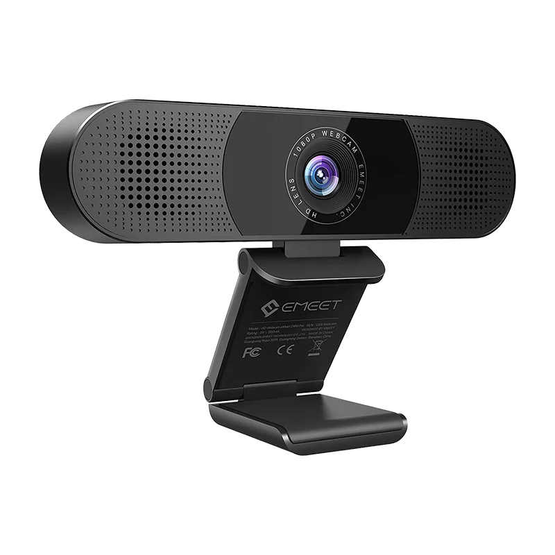 1080p webcam com alto-falantes usb 3-em-1 hd câmera web emeet c980 pro com microfones para streaming de vídeo ao vivo