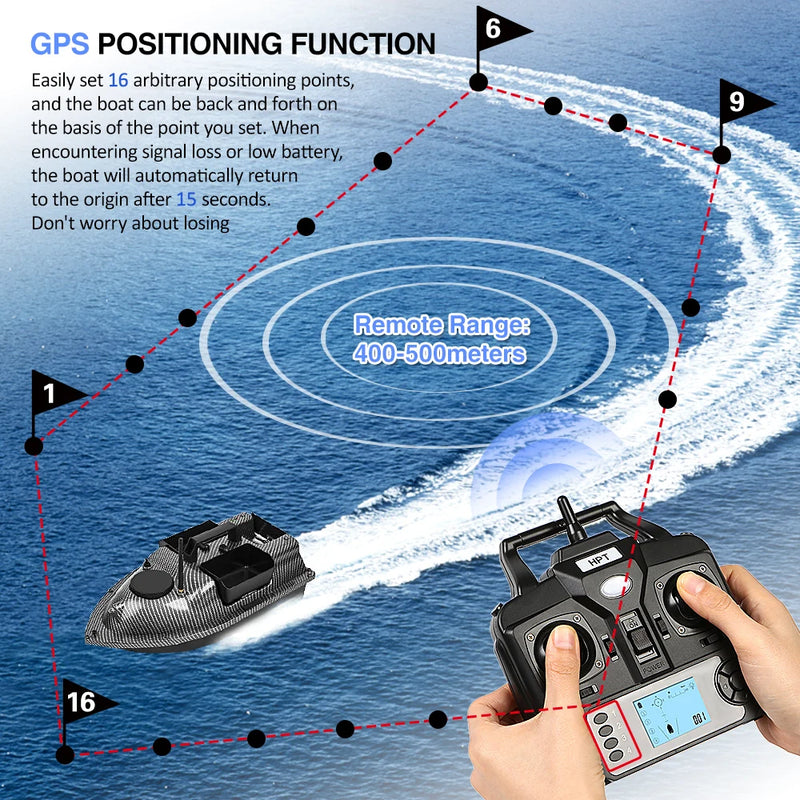 12000mah/5200mah gps pesca isca barco com 3 recipientes isca barco sem fio com função de retorno automático