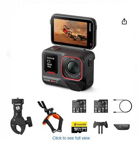 Câmera de ação à prova d'água Insta360 Ace Pro 2 - 8K projetada em colaboração com Leica, chips AI duplos, sensor de 1/1,3 polegadas