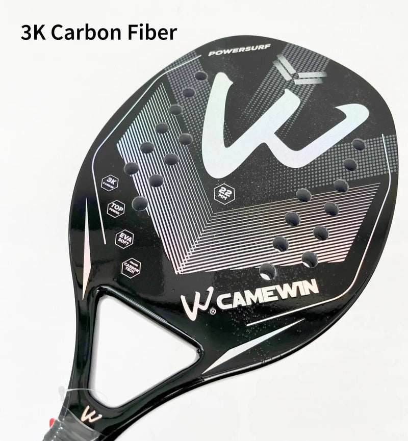 3K Holográfico Beach Tennis Racket, Full Carbon Fiber Frame, Racquet Tratamento De Superfície, Iniciante Kit para Feminino
