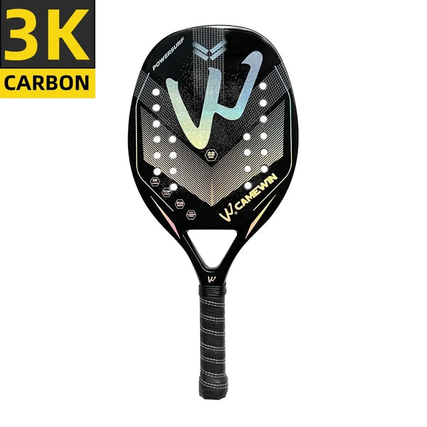 3K Holográfico Beach Tennis Racket, Full Carbon Fiber Frame, Racquet Tratamento De Superfície, Iniciante Kit para Feminino