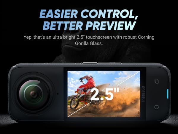 Insta360 X4 Bike Bundle - Waterproof 360 Action Camera with 1/2"" 48MP Sensors, 8K 360 HDR Video, 72MP 360 Photo, |Includes Bike Bundle, Selfie Stick, Lens Cap, Black