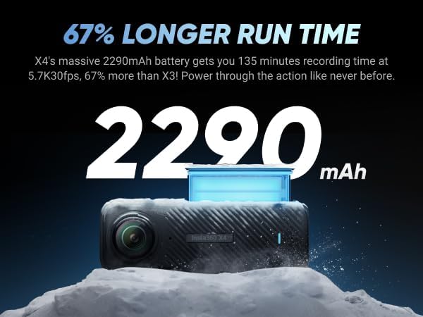 Insta360 X4 Bike Bundle - Waterproof 360 Action Camera with 1/2"" 48MP Sensors, 8K 360 HDR Video, 72MP 360 Photo, |Includes Bike Bundle, Selfie Stick, Lens Cap, Black