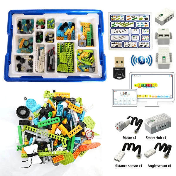 45300 Novas peças de alta tecnologia WeDo 2.0 robótica construção núcleo conjunto blocos de construção compatível com nós-fazer 3.0 brinquedos educativos diy