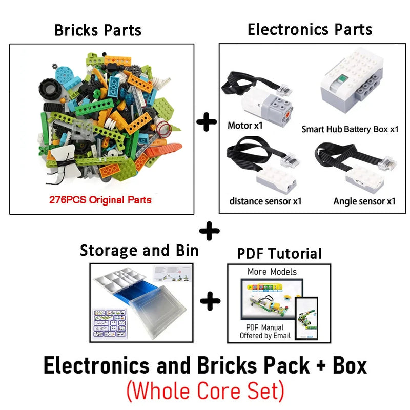 45300 Novas peças de alta tecnologia WeDo 2.0 robótica construção núcleo conjunto blocos de construção compatível com nós-fazer 3.0 brinquedos educativos diy
