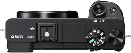 Câmera digital Sony Alpha 6400 com sensor APSC, 24,3MP, tela ajustável em 180°(selfie)