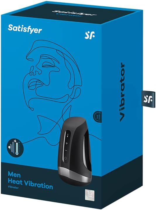 Satisfyer Men Heat Vibration | Masturbator | Vibrator | 11 Vibration Programs | Innovative warming function | Waterproof (IPX7) | Rechargeable Battery | Skin-Friendly Silicone