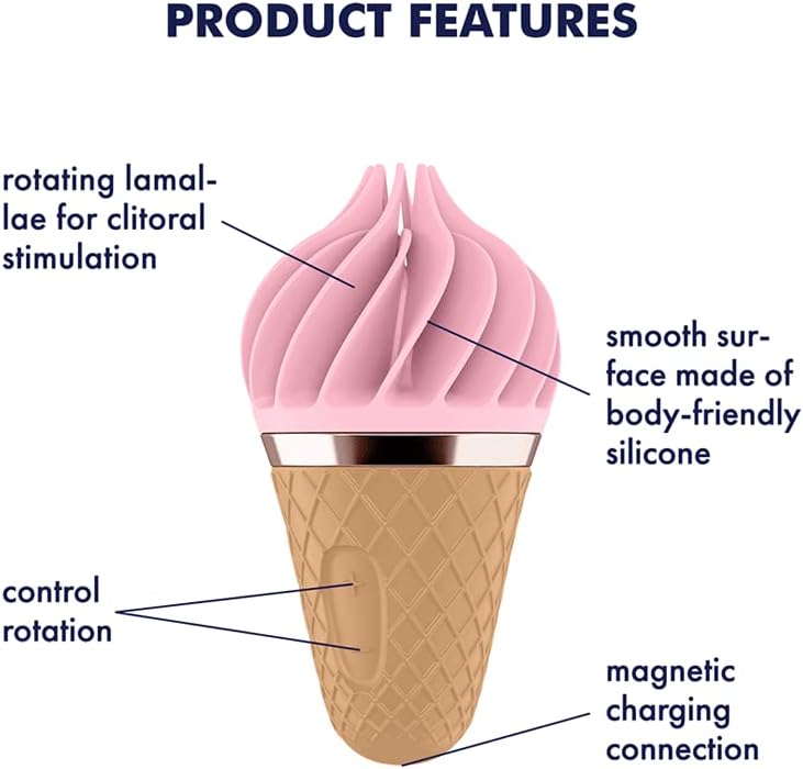 Satisfyer Sweet Treat Lay-On Clitoral Stimulator - Spinning Silicone Head, Intense Personal Massager for Stimulation of Clitoris, Nipples & Erogenous Zones - Waterproof, Rechargeable (Pink/Brown)