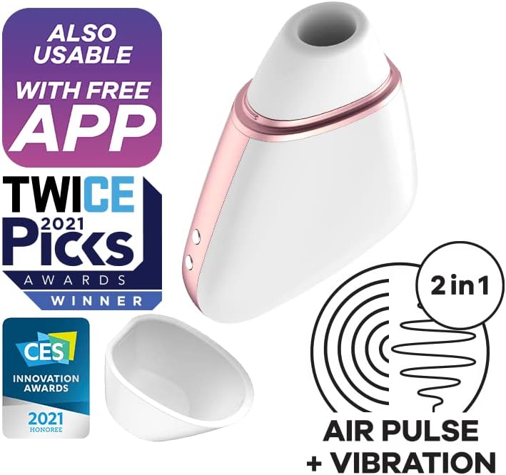 Satisfyer Love Triangle | Air Pulse Technology | Vibrator | 2 Independently Controlled Motors | Connect App | Waterproof (IPX7) | Rechargeable Battery | Skin-Friendly Silicone