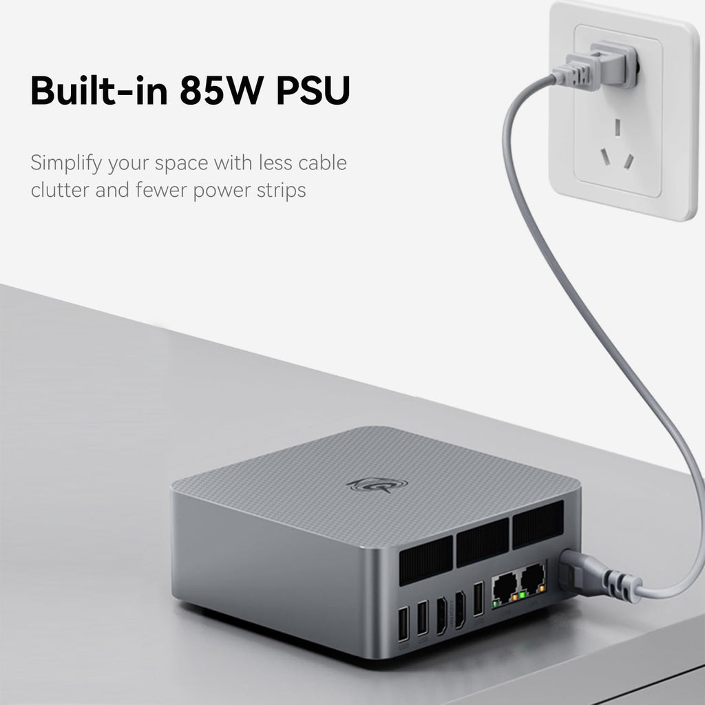 Beelink EQR6 AI Mini PC, AMD Ryzen 7 6800H(6nm, 8C/16T) up to 4.7GHz, Mini Computer 32GB LPDDR5 RAM 500GB M.2 PCIe 4.0 SSD, Micro PC 4K@60Hz Dual Display, Built-in PSU Copilot WiFi6/BT5.2/1000Mbps