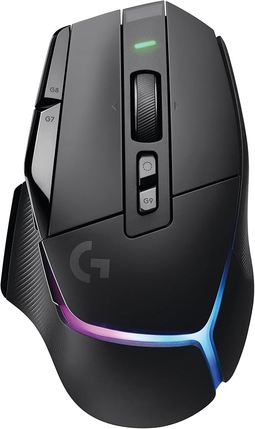 Logitech G Mouse para jogos sem fio 502 X Plus - LightSPEED óptico, interruptores LIGHTFORCE, LIGHTSYNC RGB, sensor HERO 25K para PC/Mac - Preto