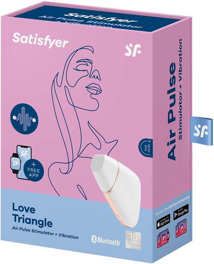 Satisfyer Love Triangle | Air Pulse Technology | Vibrator | 2 Independently Controlled Motors | Connect App | Waterproof (IPX7) | Rechargeable Battery | Skin-Friendly Silicone