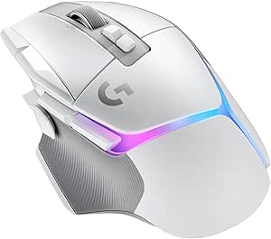 Logitech G Mouse para jogos sem fio 502 X Plus - LightSPEED óptico, interruptores LIGHTFORCE, LIGHTSYNC RGB, sensor HERO 25K para PC/Mac - Branco