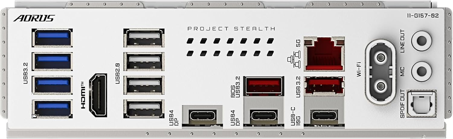 GIGABYTE X870 AORUS Stealth ICE AMD AM5 Motherboard, ATX, DDR5, 4X M.2, PCIe 5.0, 2xUSB-4,USB-C, WIFI7, 5GbE LAN, EZ-Latch