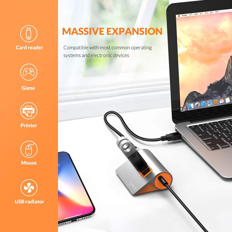 Hub Usb 3.1 Portátil 4 Portas 10gbps com Fonte Externa - Orico