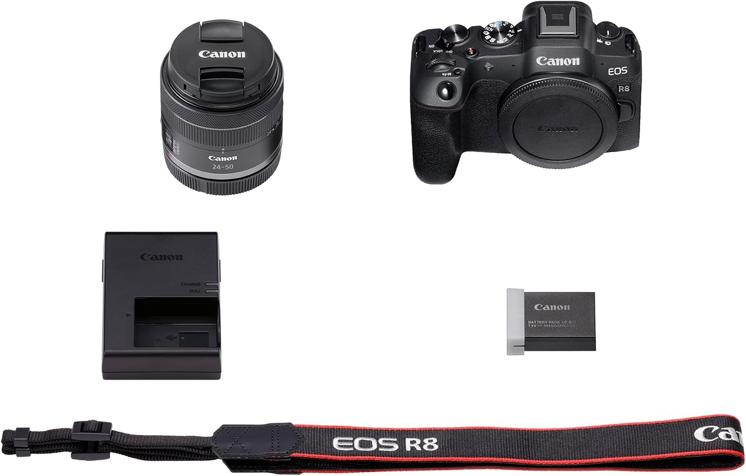 Câmera Mirrorless Canon EOS R8 Full-Frame, 24,2 MP, Vídeo 4K, com Lente RF24-50mm F4.5-6.3 IS STM, Preta