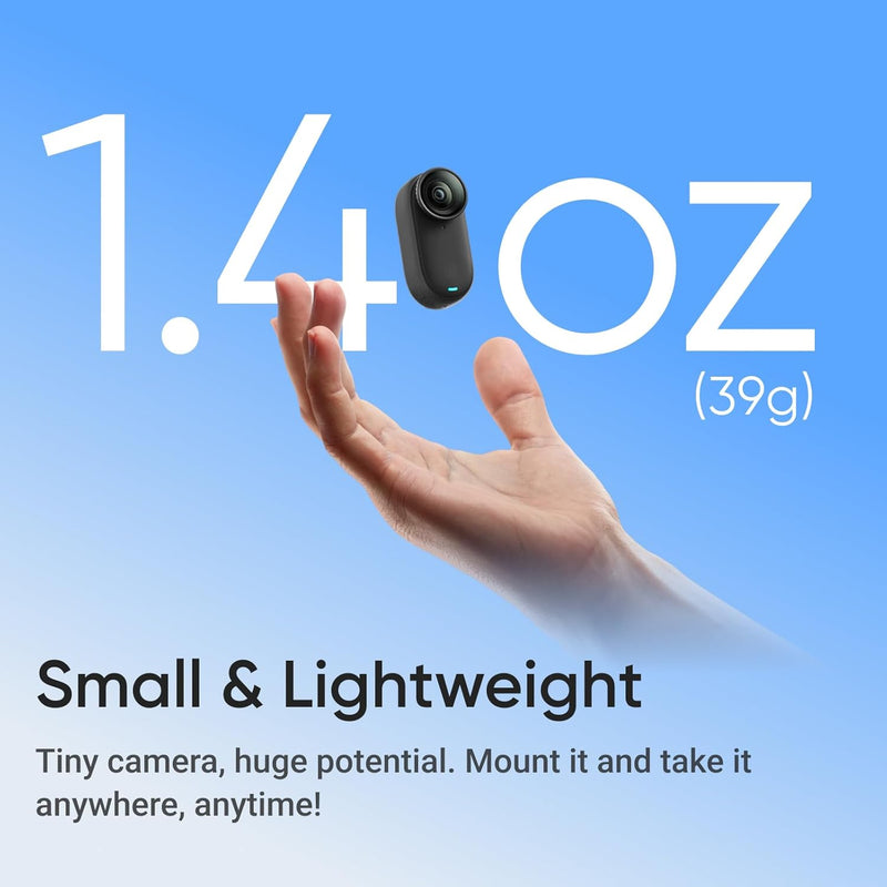 Insta360 GO 3S - 128 GB Ultimate Bundle Black 4K Tiny Portable Vlogging Camera, Hands-Free POVs, Mount Anywhere, Stabilization, 140 Min Battery Life, 10m Waterproof, Pet POV