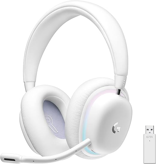 Headset Gamer Sem Fio Logitech G735 LIGHTSPEED Com RGB LIGHTSYNC, Microfone Destacável, Tecnologia BLUE VO!CE, Bateria Recarregável, Conexão Bluetooth, Compatível Com PC, Android, iOS