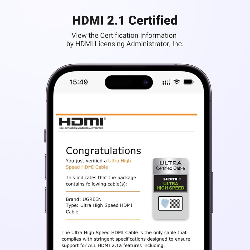 UGreen Cabo HDMI 2.1 FullHD 4K 8k PS5 TV Home Blindado 3m