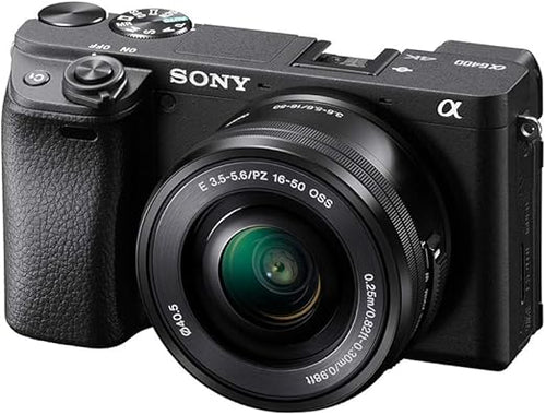 Câmera digital Sony Alpha 6400 com sensor APSC, 24,3MP, tela ajustável em 180°(selfie)