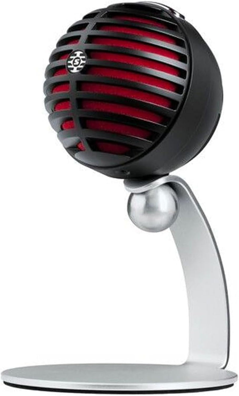 Shure MV5 Digital Condenser Microphone with Cardioid - Plug-and-play with iOS, Mac, PC, Onscreen Control w/ ShurePlus MOTIV Audio App, Includes USB and Lightning Cables (1m each) - Gray w/ Black Foam