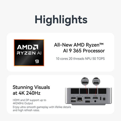 Soquete do processador de jogos Ryzen 5 com ventilador, CPU R5 5600, Processador de jogo AM4, 6 / 85423110 / Ryzen™ AI 9 365 - 32GB + 1TB