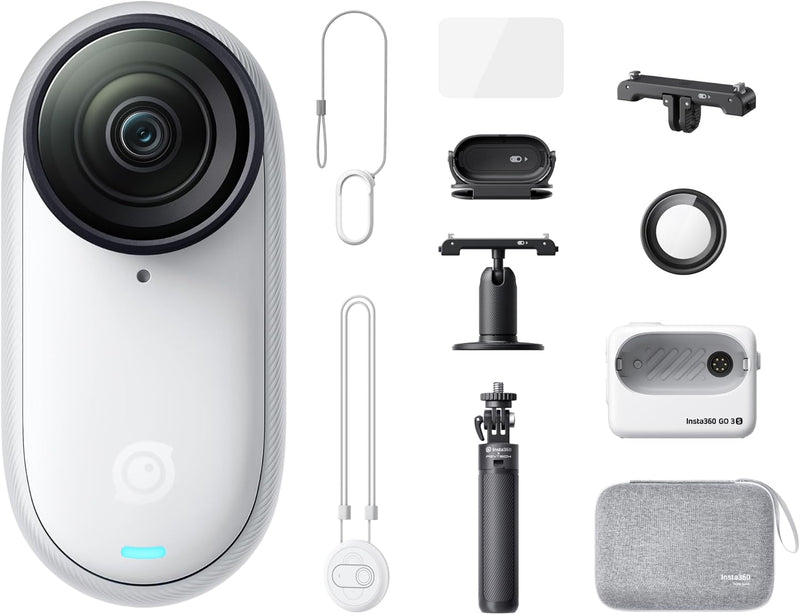 Insta360 GO 3S - 128 GB Ultimate Bundle Black 4K Tiny Portable Vlogging Camera, Hands-Free POVs, Mount Anywhere, Stabilization, 140 Min Battery Life, 10m Waterproof, Pet POV