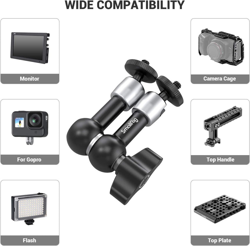 SmallRig Braço mágico articulado de fricção ajustável de 14 cm, com parafuso de 6 mm para monitor LCD/luzes LED – 2065