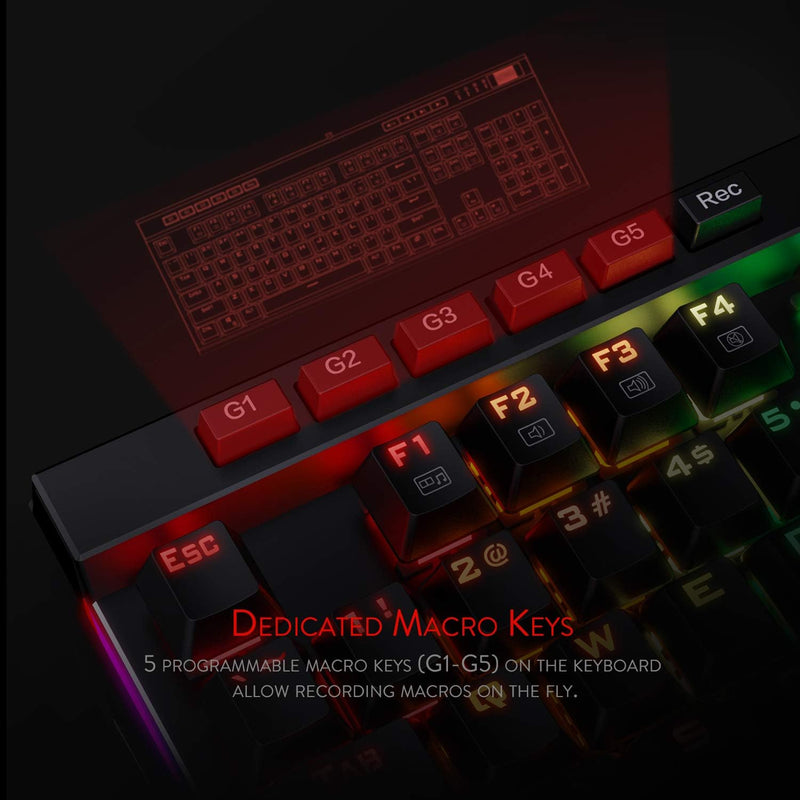 Teclado de jogos Redragon K580 VATA RGB, Blue Switch
