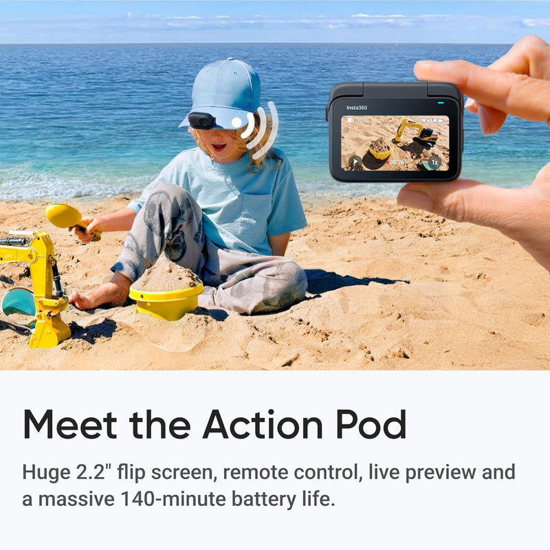 Insta360 GO 3S - 128 GB Ultimate Bundle Black 4K Tiny Portable Vlogging Camera, Hands-Free POVs, Mount Anywhere, Stabilization, 140 Min Battery Life, 10m Waterproof, Pet POV