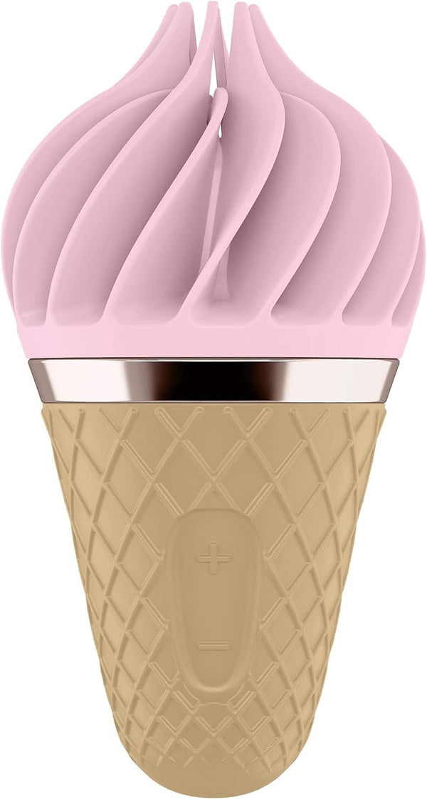 Satisfyer Sweet Treat Lay-On Clitoral Stimulator - Spinning Silicone Head, Intense Personal Massager for Stimulation of Clitoris, Nipples & Erogenous Zones - Waterproof, Rechargeable (Pink/Brown)