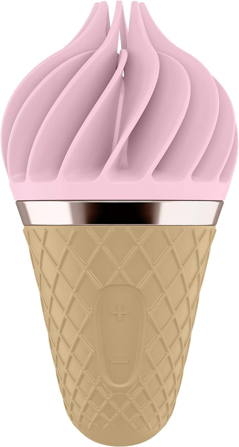 Satisfyer Sweet Treat Lay-On Clitoral Stimulator - Spinning Silicone Head, Intense Personal Massager for Stimulation of Clitoris, Nipples & Erogenous Zones - Waterproof, Rechargeable (Pink/Brown)
