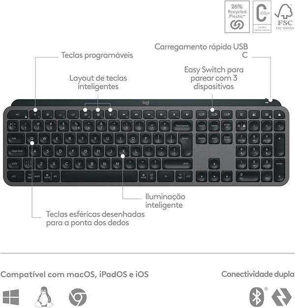 Teclado Logitech MX Keys S