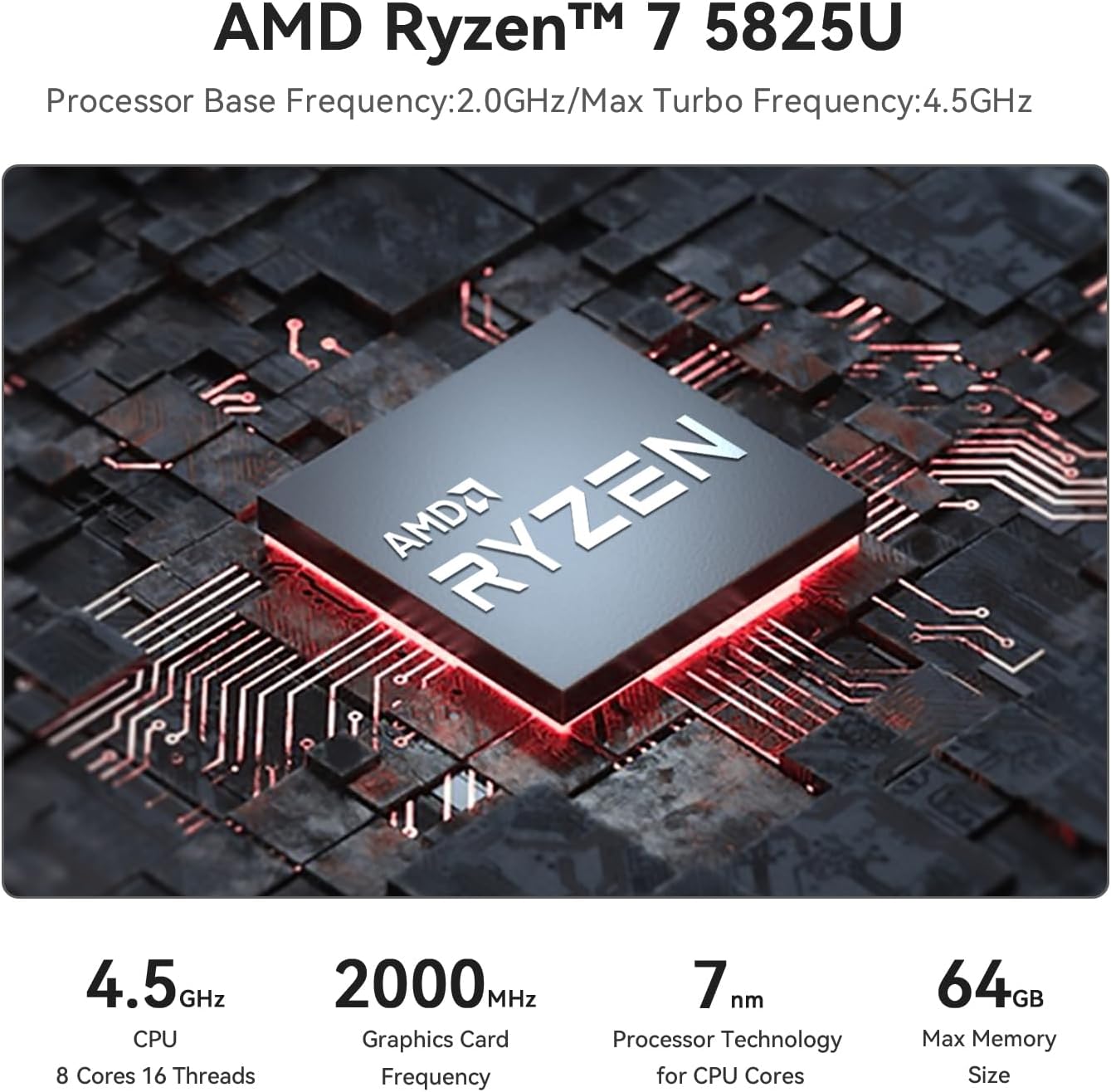 soquete do processador de jogos Ryzen 5 com ventilador, CPU R5 5600, Processador de jogo, AM4, 6 / 85423110 / 5825U