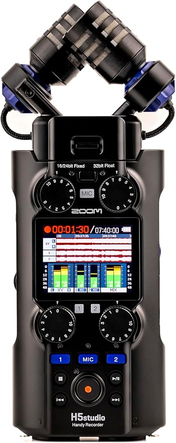 Gravador digital novo com 32bits, 6 faixas, microfone 19,4mm, pré F-series e interface USB profiss / 85219000 / Zoom H5