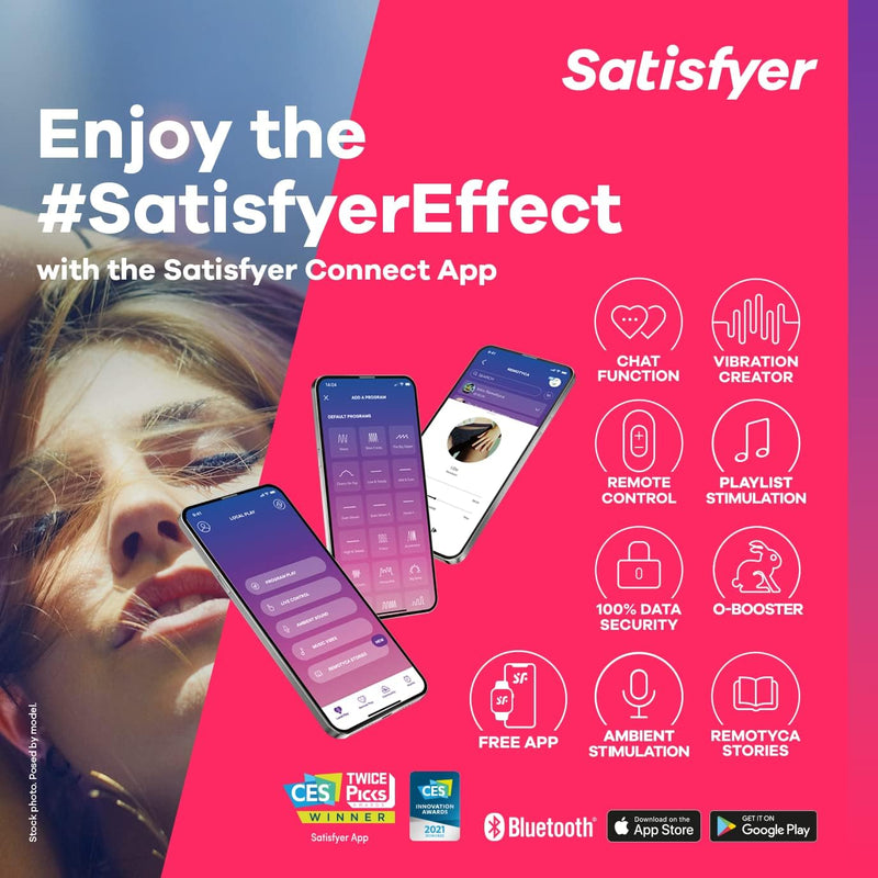 Satisfyer Love Triangle | Air Pulse Technology | Vibrator | 2 Independently Controlled Motors | Connect App | Waterproof (IPX7) | Rechargeable Battery | Skin-Friendly Silicone