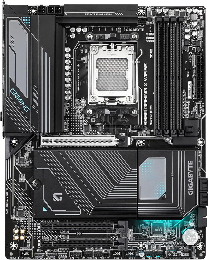 GIGABYTE B850 Gaming X WIFI6E AMD AM5 LGA 1718 Motherboard, ATX, DDR5, 3X M.2, PCIe 5.0, USB-C, WIFI6E, 2.5GbE LAN, EZ-Latch, 5-Year Warranty