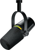 Shure Microfone dinâmico MV7+ Podcast. Certificado OBS, áudio aprimorado, painel de toque de LED, saídas USB-C e XLR, modo de nível automático, filtro pop digital, efeitos de reverberação, podcast,