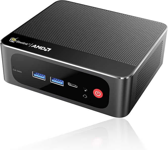 Beelink Mini PC, AMD Ryzen 7 5700U (até 4,3GHz), 16GB DDR4 RAM 500GB