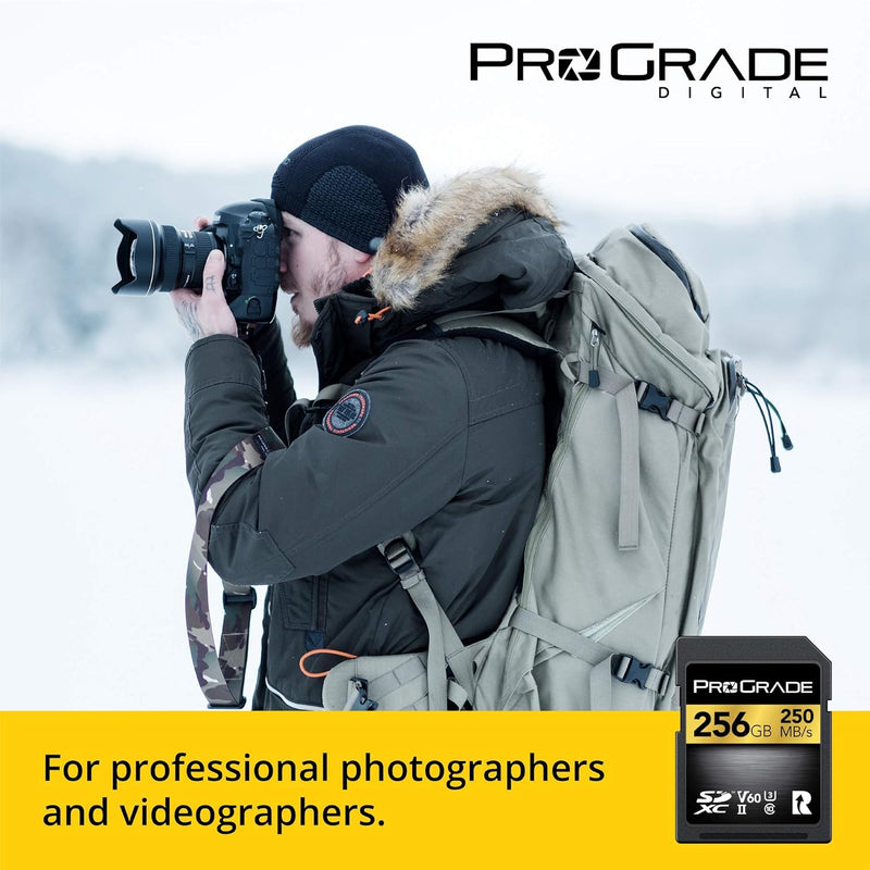 SD UHS-II 256GB Card V60 –Up to 130MB/s Write Speed and 250 MB/s Read Speed | for Professional Vloggers, Filmmakers, Photographers & Content Curators – by Prograde Digital
