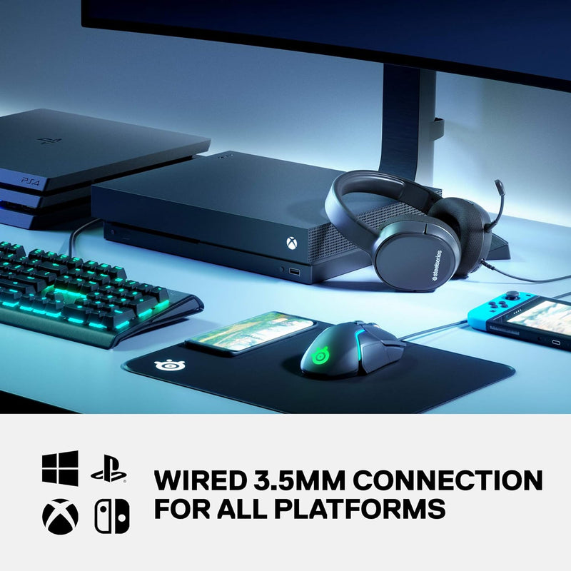 SteelSeries Arctis 1 Wired Gaming Headset – Detachable ClearCast Microphone – Lightweight Steel-Reinforced Headband – For Xbox, PC, PS5, PS4, Nintendo Switch, Mobile