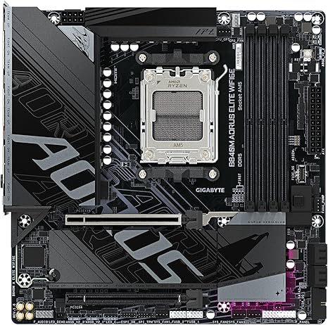 GIGABYTE B840M AORUS Elite WIFI6E AMD Socket AM5, M-ATX, DDR5, 2X M.2, PCIe 4.0, USB-C, USB 3.2 Gen 1, WIFI6E, 2.5GbE LAN, EZ-Latch