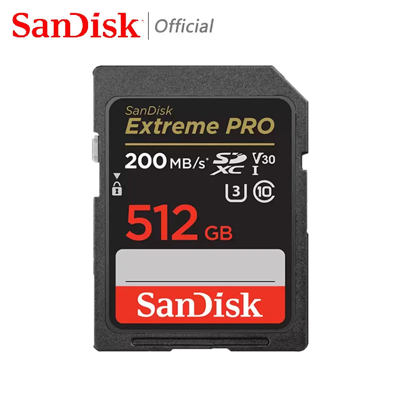 Cartão SD SanDisk Ultra Extreme Pro 128GB 64GB 32GB 512GB 256G 1T SD C10 Cartão de memória flash SD U3 4K V30 Cartões SDXC SDHC para câmera