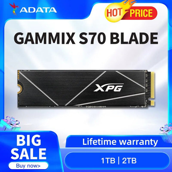 ADATA-XPG GAMMIX S70 Lâmina PCIe Gen4x4 M.2 2280 Nvme, 1TB, 2TB, SSD interno de jogos para desktop, disco rígido, PC, PS5