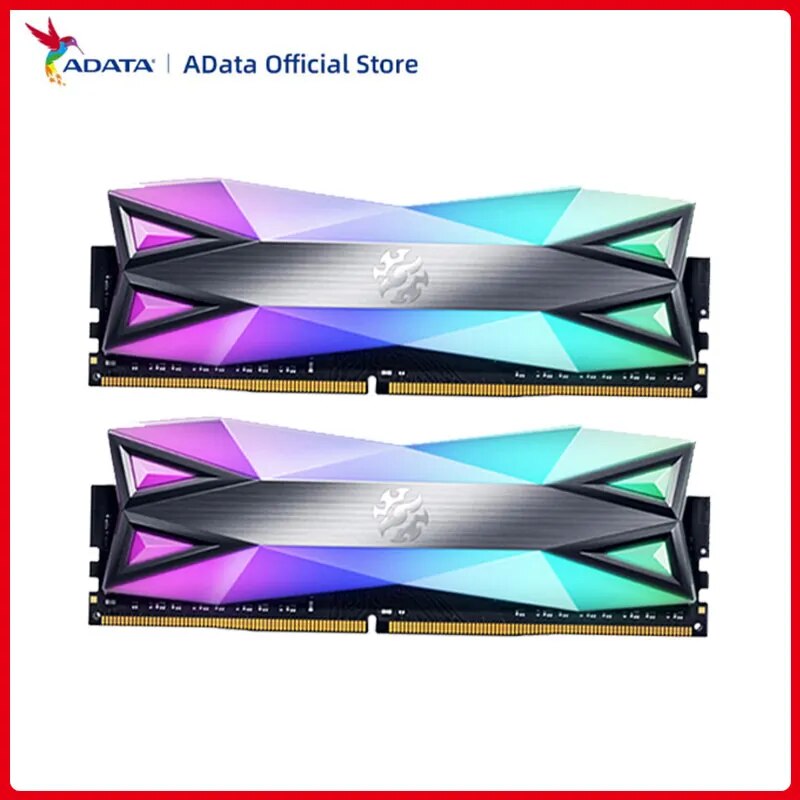 ADATA-XPG Módulo RAM de memória Desktop, DDR4, PC4, 3200Mhz, 3600Mhz, DIMM para computador, 8GB x 2Pcs, 16GB x 2Pcs, D60G RGB, PC