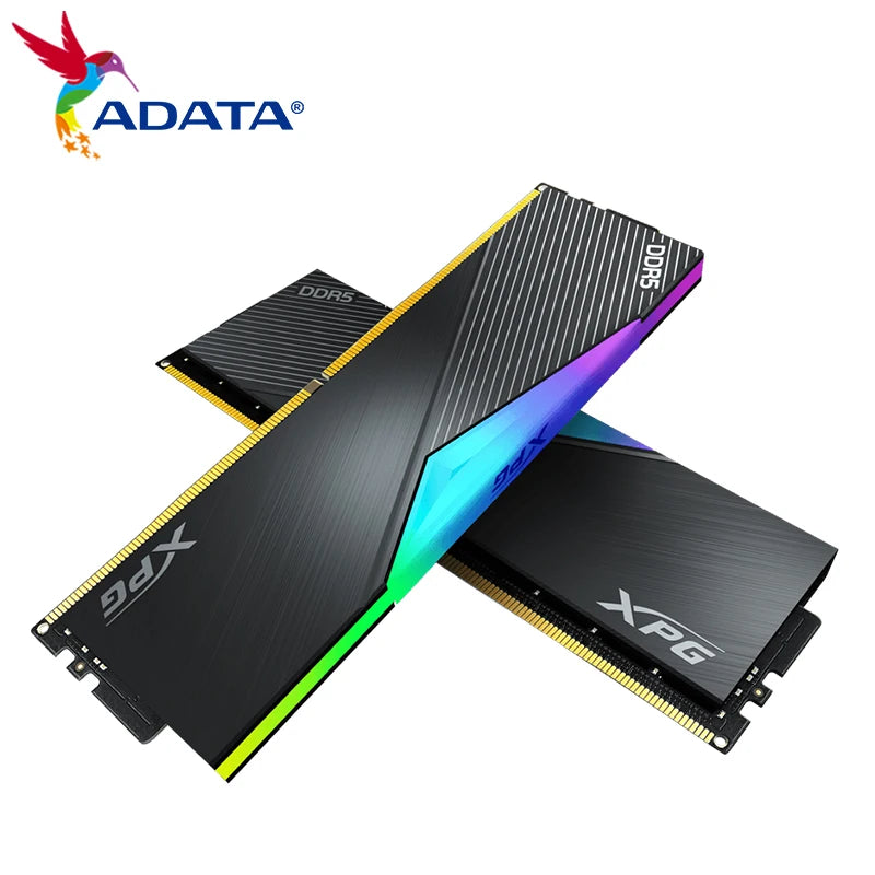 ADATA-XPG Módulo de Memória RGB LANCER, RAM DDR5, Série 2 Pacotes, 16GB x 2, 32GB x 2, 6000mhz, 6400mhz, Desktop, PC