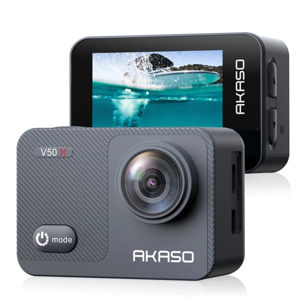 AKASO-Câmera de ação WiFi, Câmera esportiva à prova d'água, Gravador de unidade, Câmera de ação com capacete, Zoom 4X nativo, 4K30fps, V50X