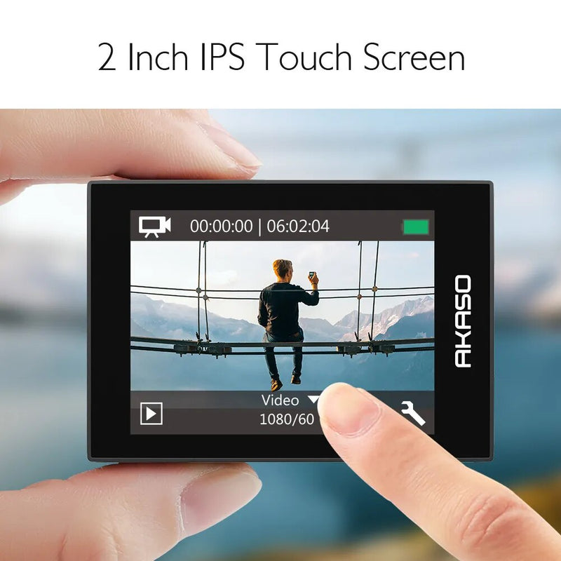 AKASO-Câmera de ação impermeável com controle remoto, AKASO EK7000 Pro, Câmera subaquática de 20MP, 4K, Tela sensível ao toque, 40m